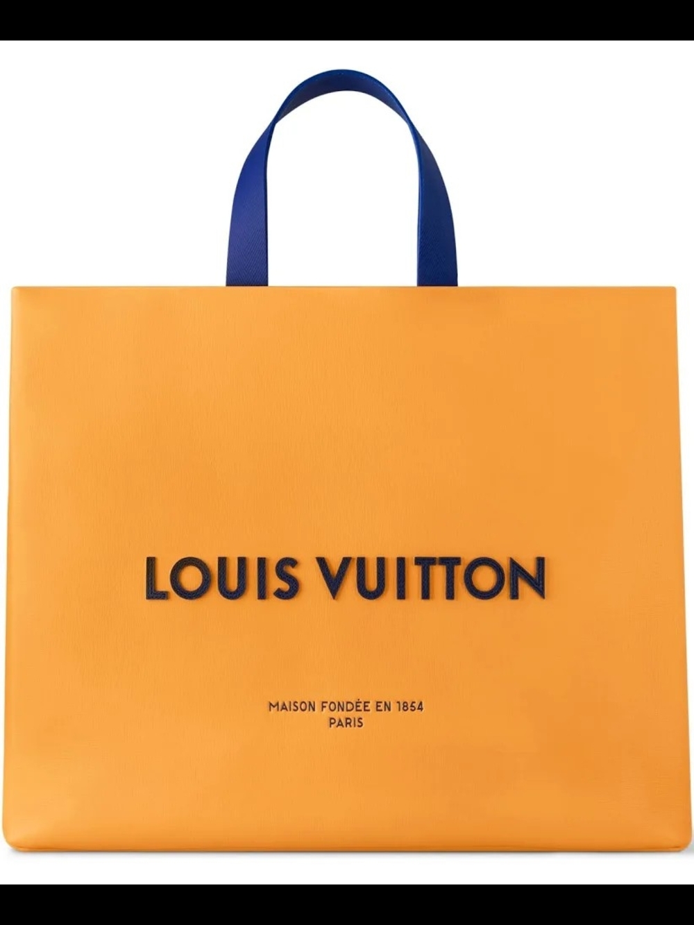 Large Louis Vuitton Orange and Blue Branded Shopping Bag